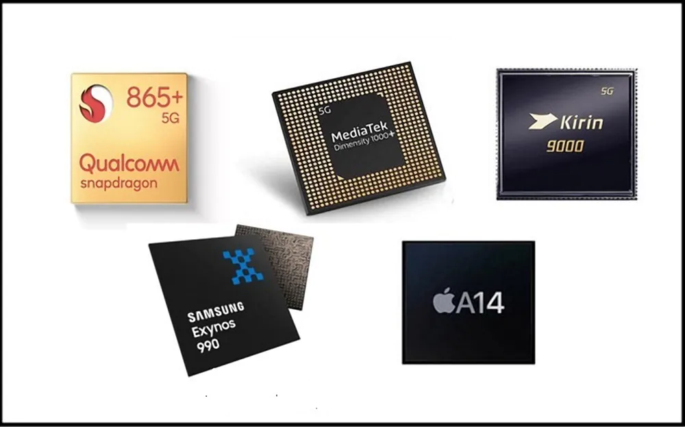 Qualcomm Snapdragon 865, Kirin 9000, Samsung Exynos 990 та Apple A14 Bionic