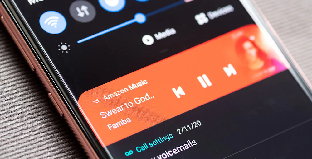 Notification de l'application mobile Amazon Music HD