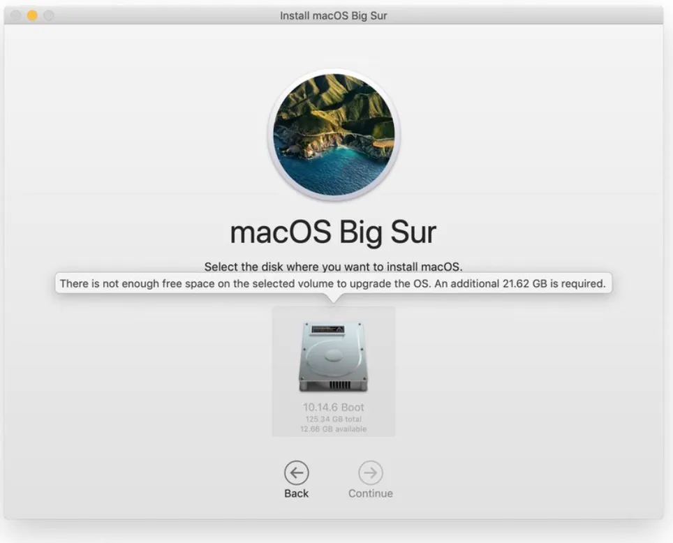 Apple macOS Big Sur alert