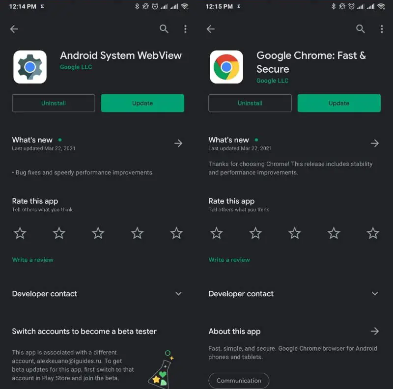 Google Android Updates