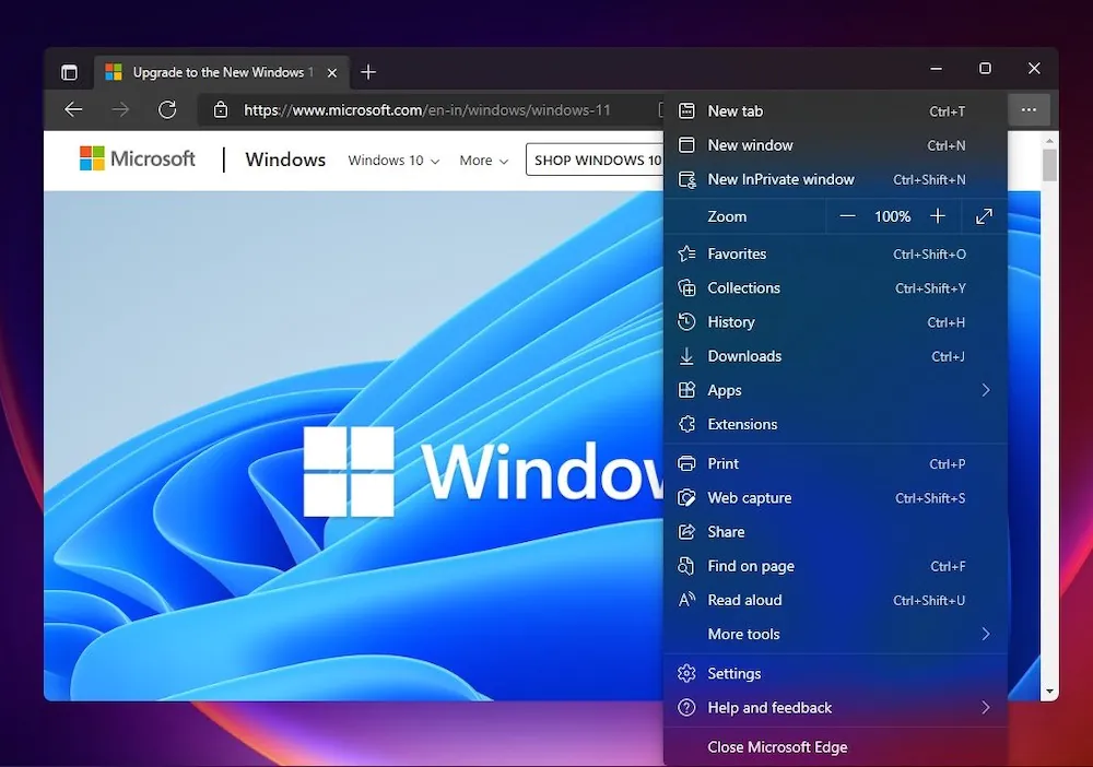 Microsoft Edge title bar