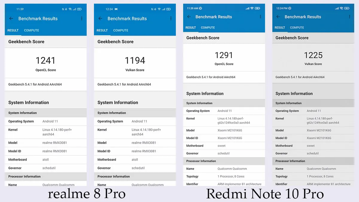realme 8 Pro so với Redmi Note 10 Pro