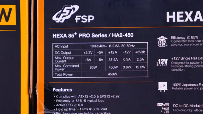 FSP Hexa 85+ Pro 450 W