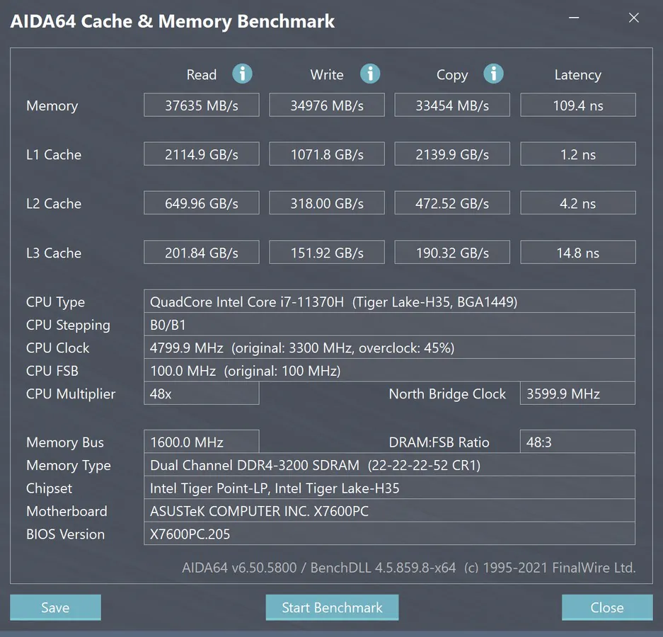 ASUS Vivobook Pro 16X OLED (N7600) - מדדים