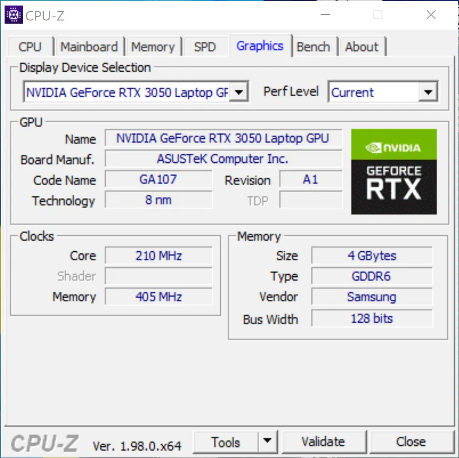 ASUS Vivogrāmata Pro 16X OLED (N7600) - GPU