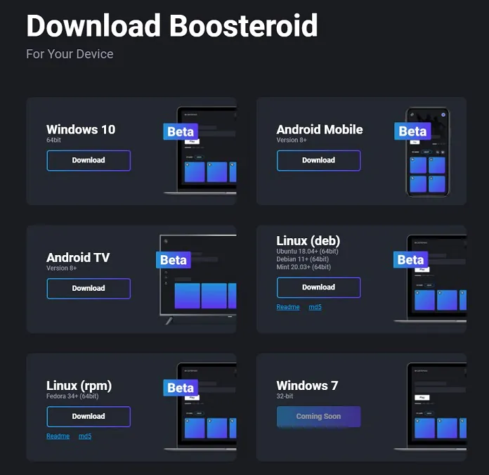 Boosteroid-app downloaden