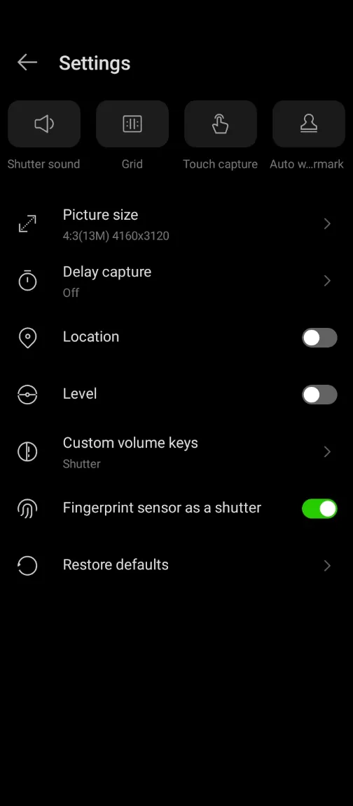 Infinix HOT 12 Play NFC - Camera UI