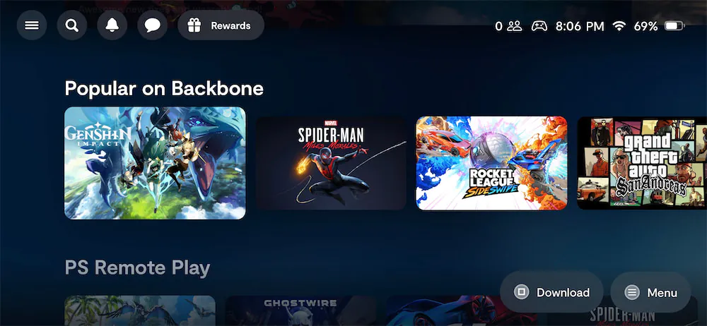 BackboneOne PlayStation өзгөртүүлөр жана толуктоолор менен