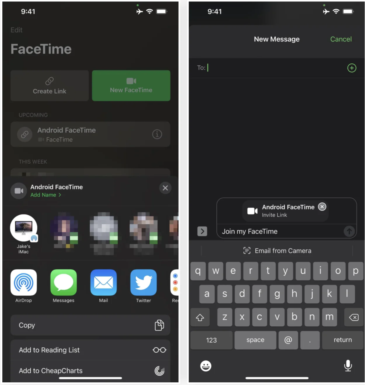 FaceTime android cửa sổ