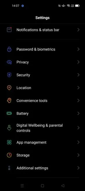 colorOS OPPO