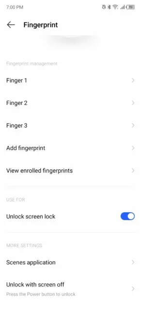 TECNO POP 6 Pro - Fingerprint Settings