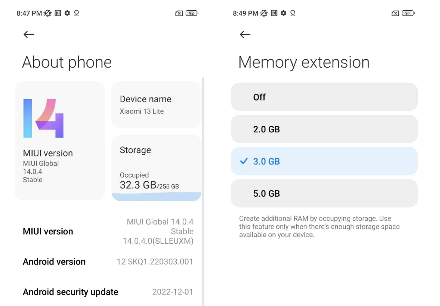memory extension xiaomi