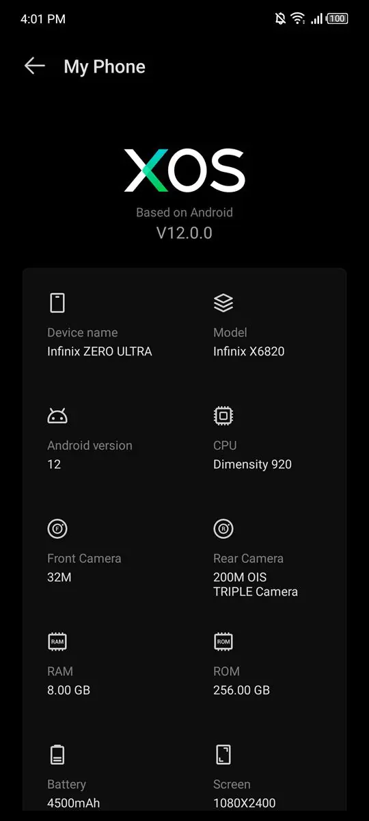 Infinix Sıfır Ultra XOS