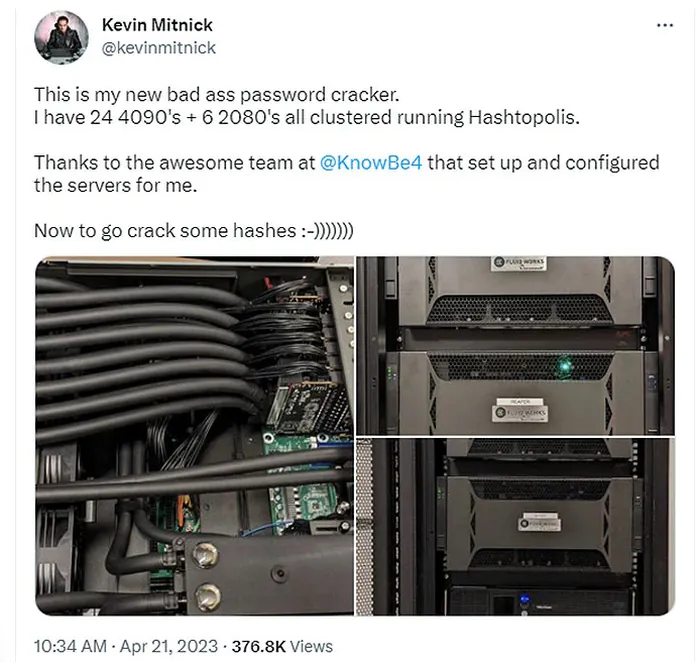 Um hacker famoso apresentou um cracker de senha em 24 placas GeForce RTX 4090
