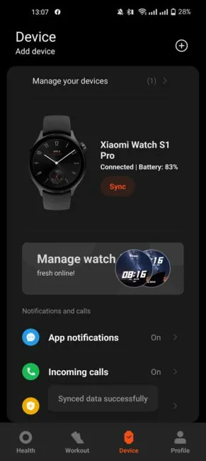 Xiaomi Watch S1 Pro: Mi Fitness