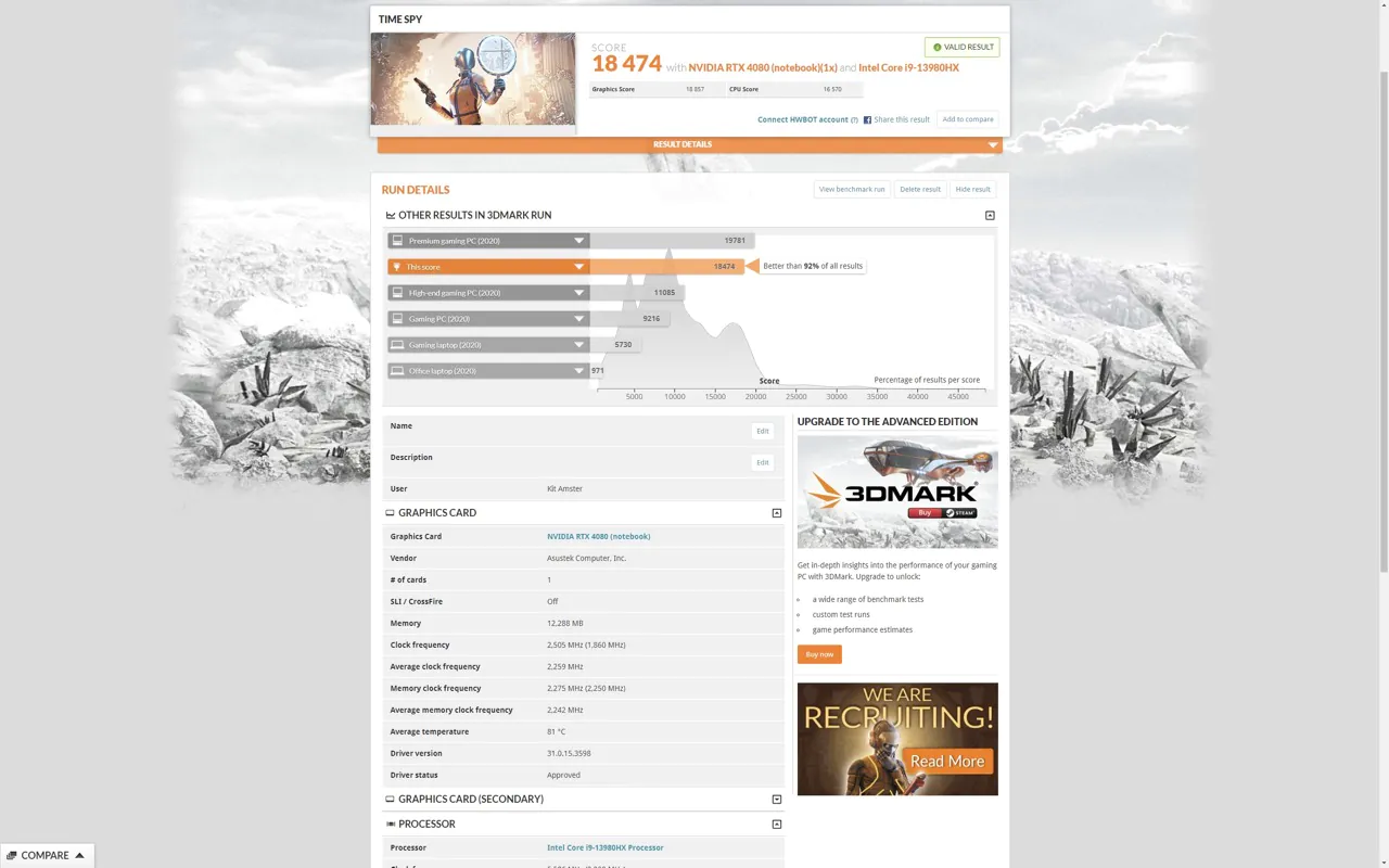 ASUS ROG Strix Scar 16 3DMark