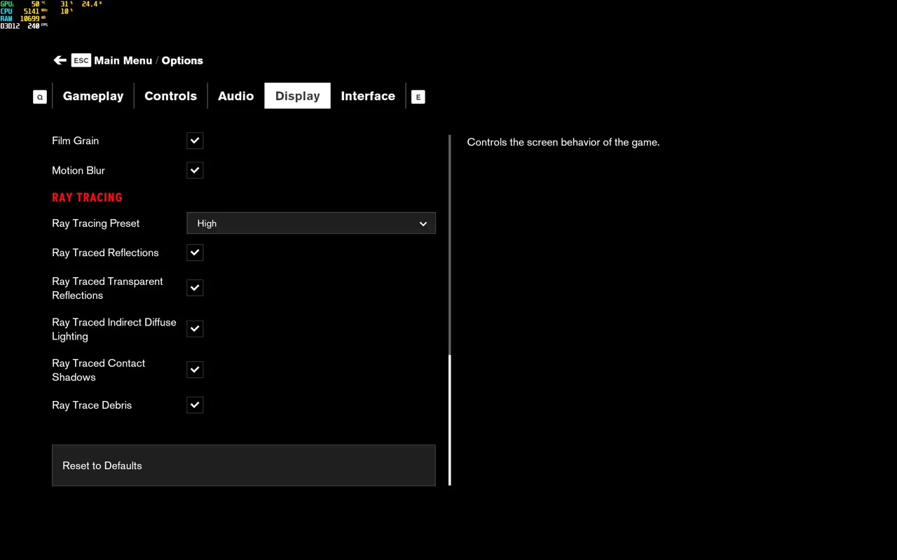 Control Settings