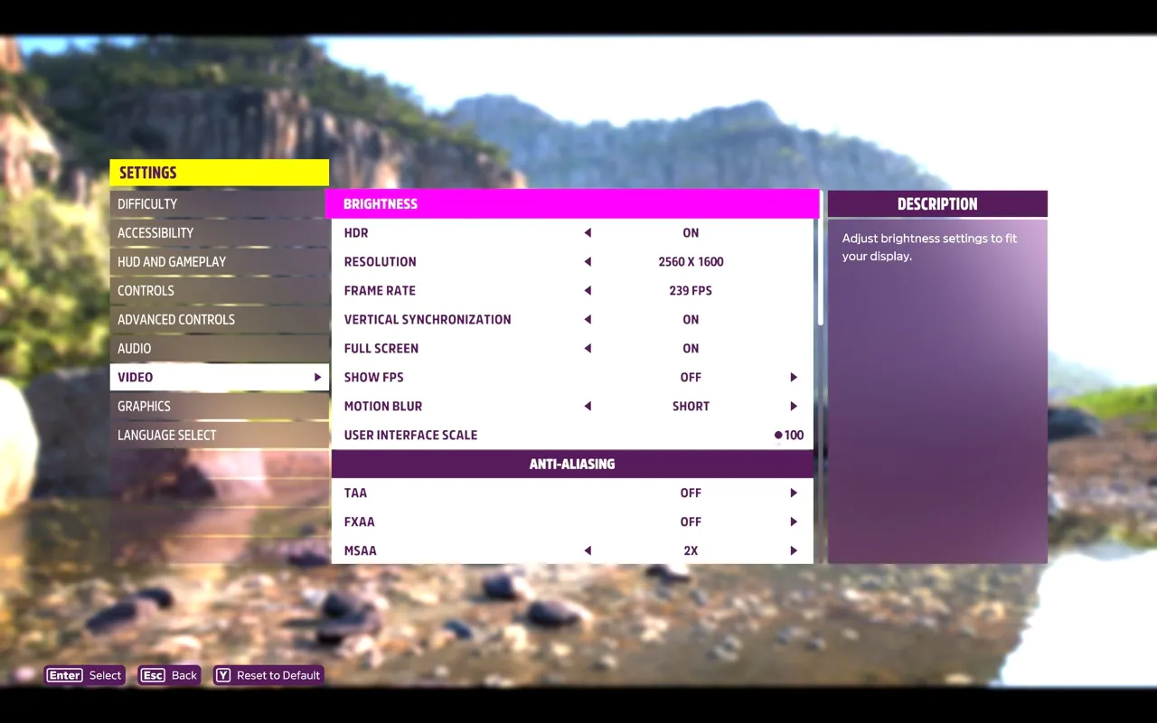 Forza Horizon 5 Settings