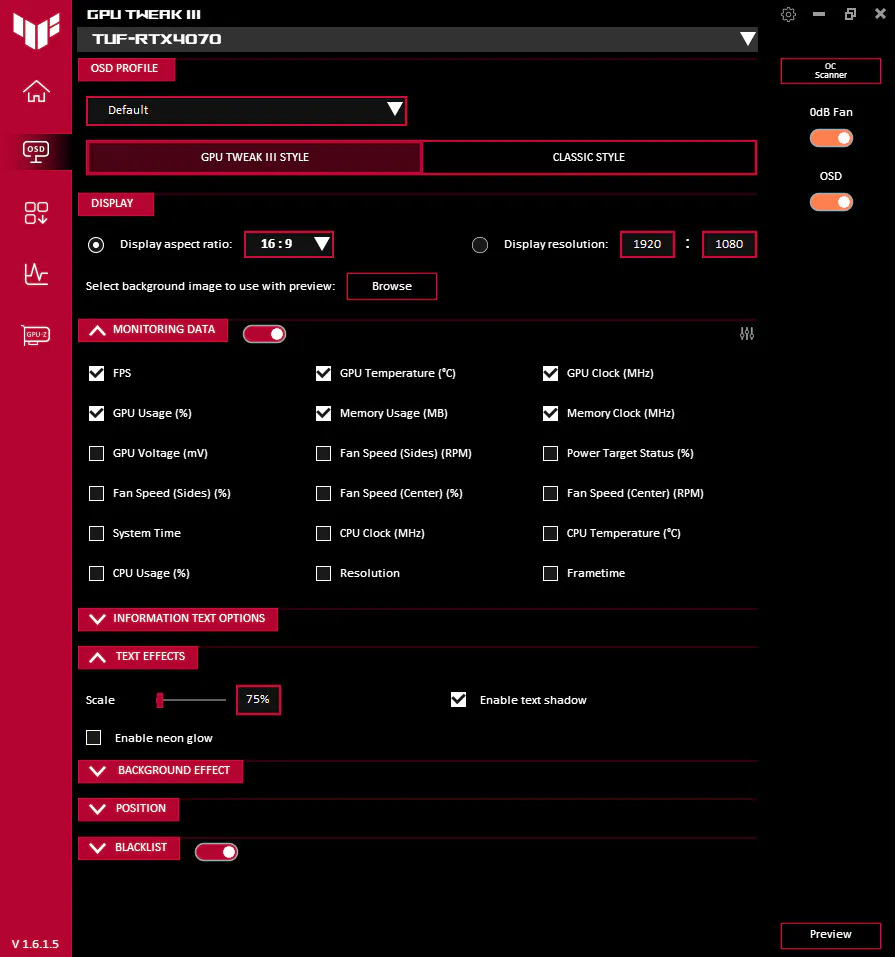 ASUS TUF Gaming GeForce RTX 4070 OC 12GB