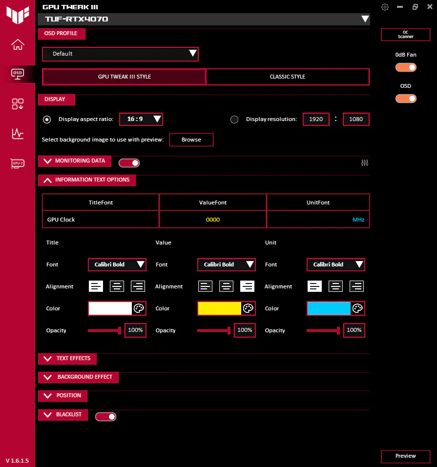 ASUS TUF Gaming GeForce RTX 4070 OC 12GB