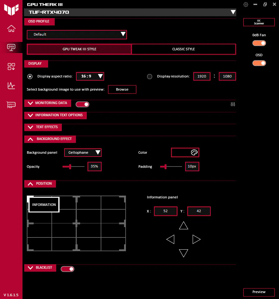 ASUS TUF Gaming GeForce RTX 4070 OC 12GB