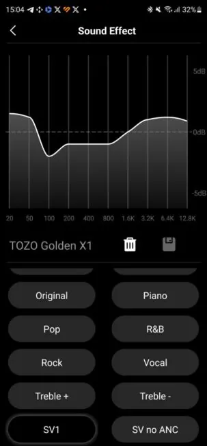 TOZO Golden X1 - Equalizer