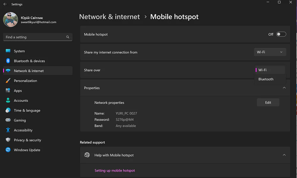 Mobile Hotspot Windows 11