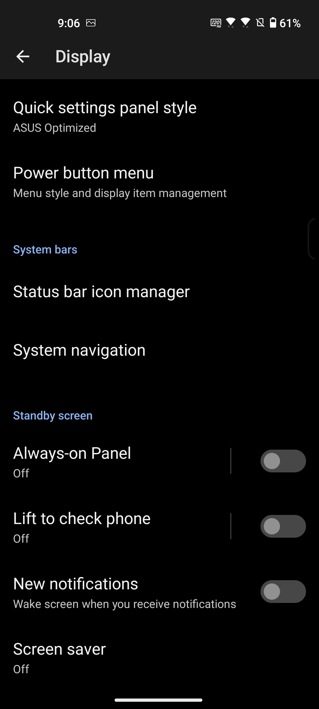Zenfone 10 screen settings