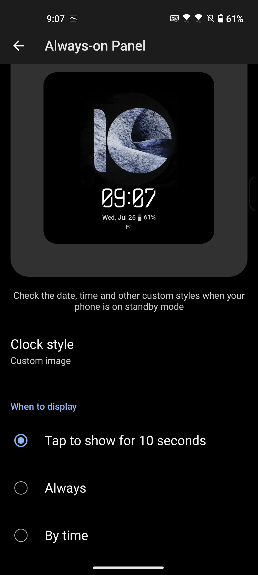 Zenfone 10 AoD settings
