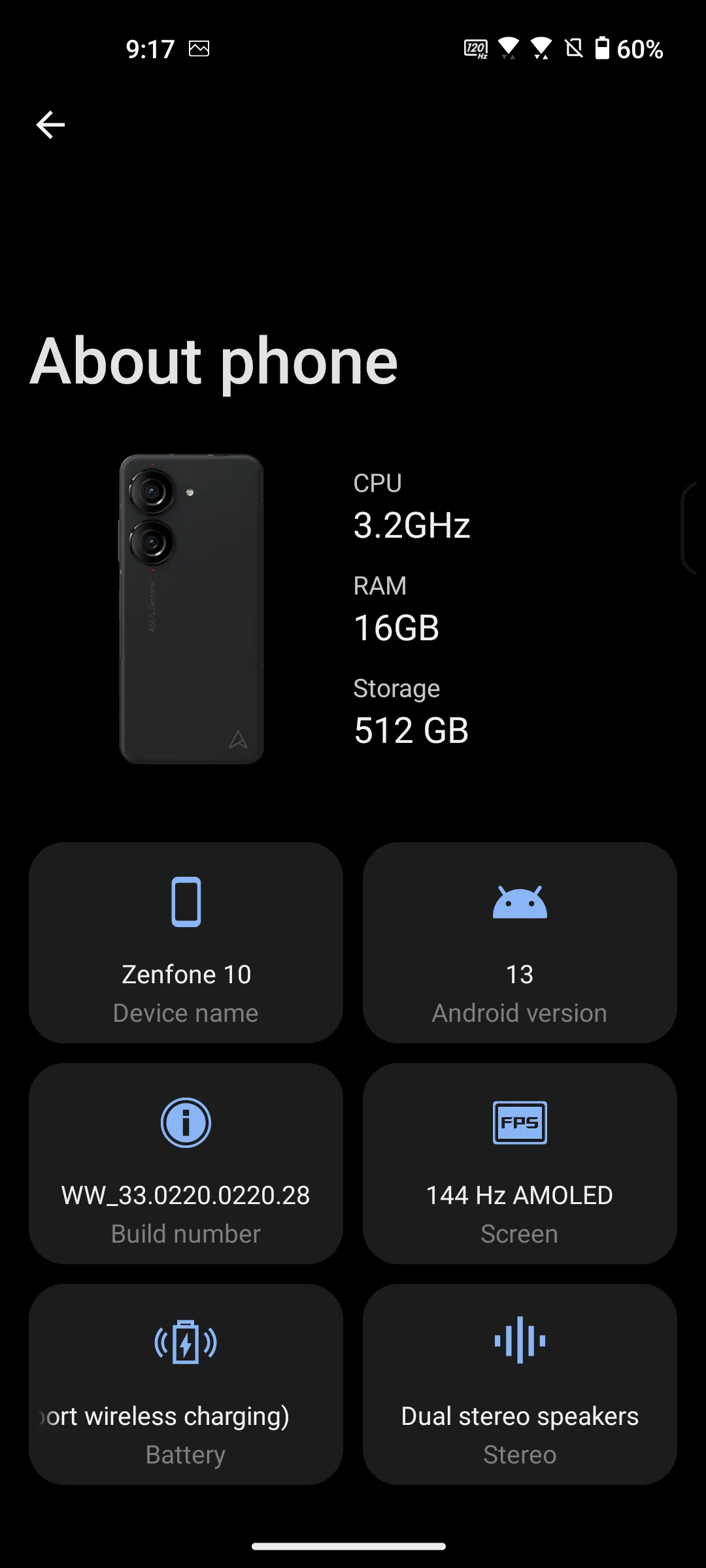 Zenfone 10 screen settings