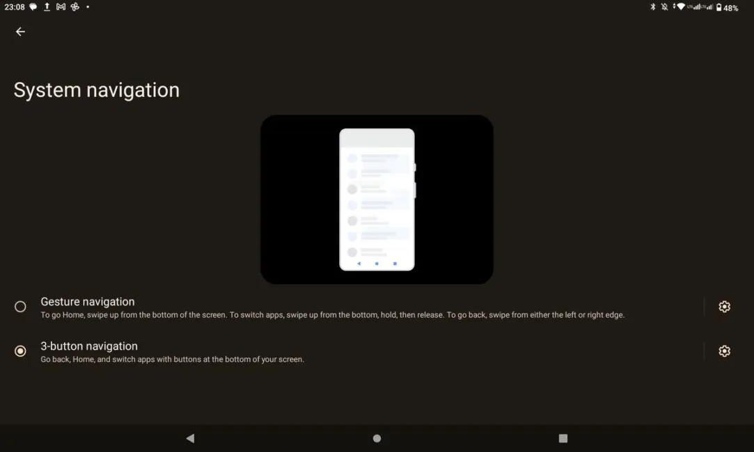 Cubot Tab 40 virtual buttons