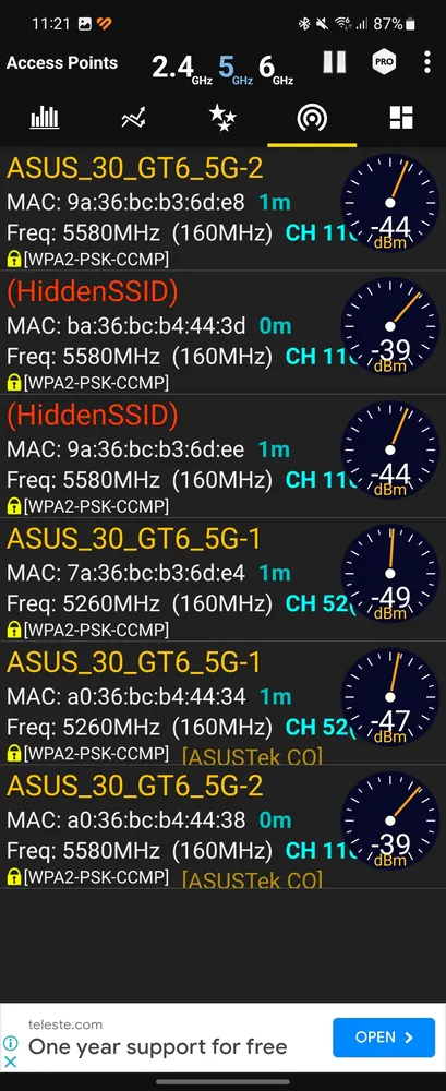 ROG GT6- WiFi Analyzer