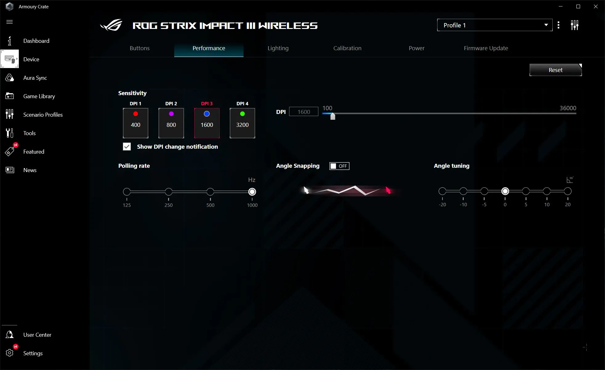 ASUS ROG Strix Impact III Wireless