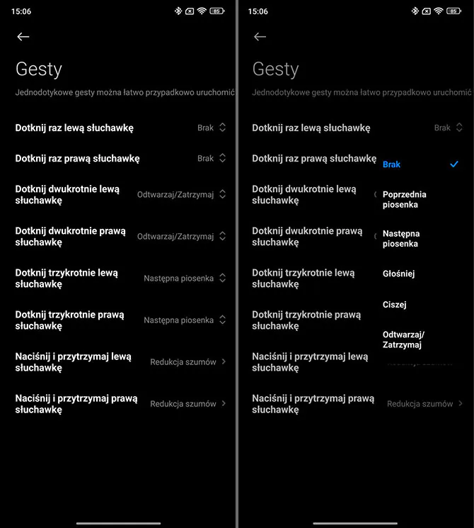 Touch control of Redmi Buds 5