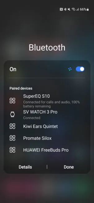 OneOdio SuperEQ S10 ANC Connection Android