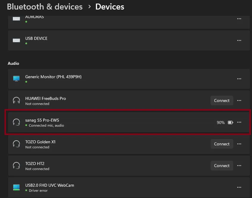 Sanag S5 Pro Bluetooth Connection
