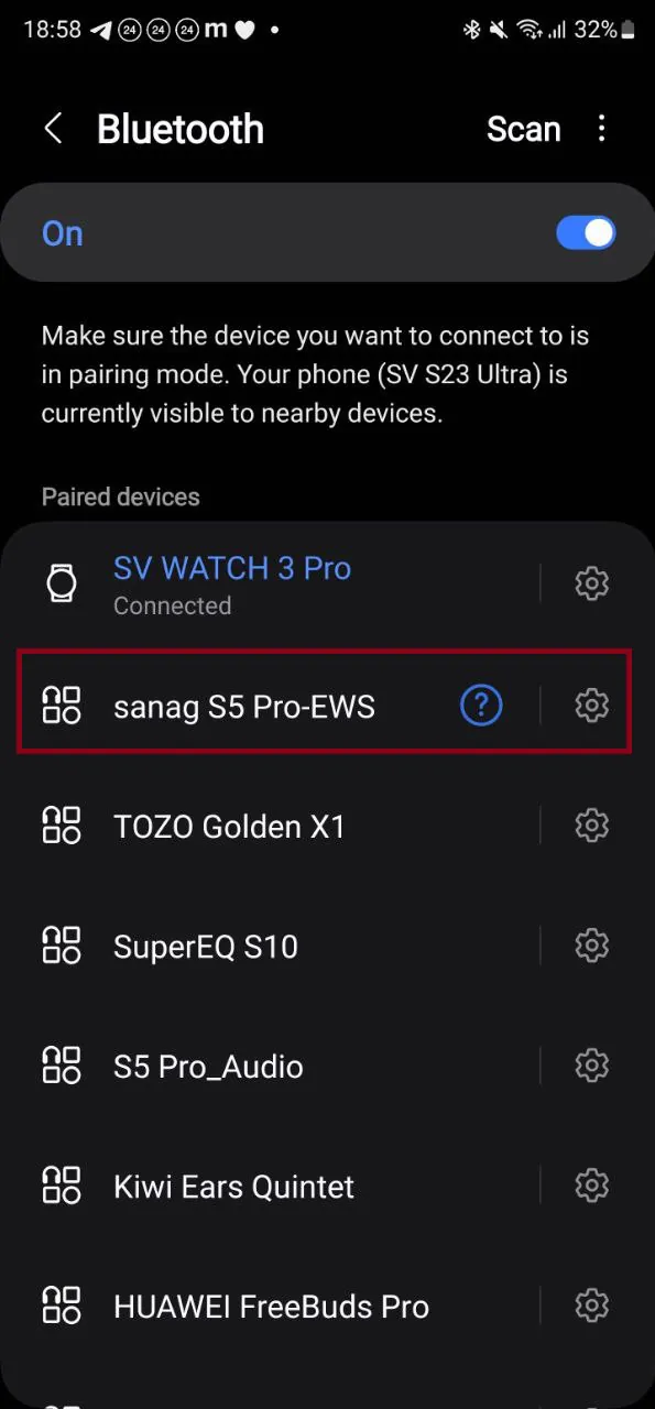 Sanag S5 Pro Bluetooth Connection