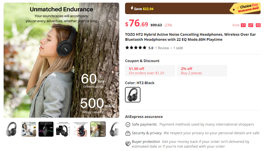 TOZO HT2: order on AliExpress