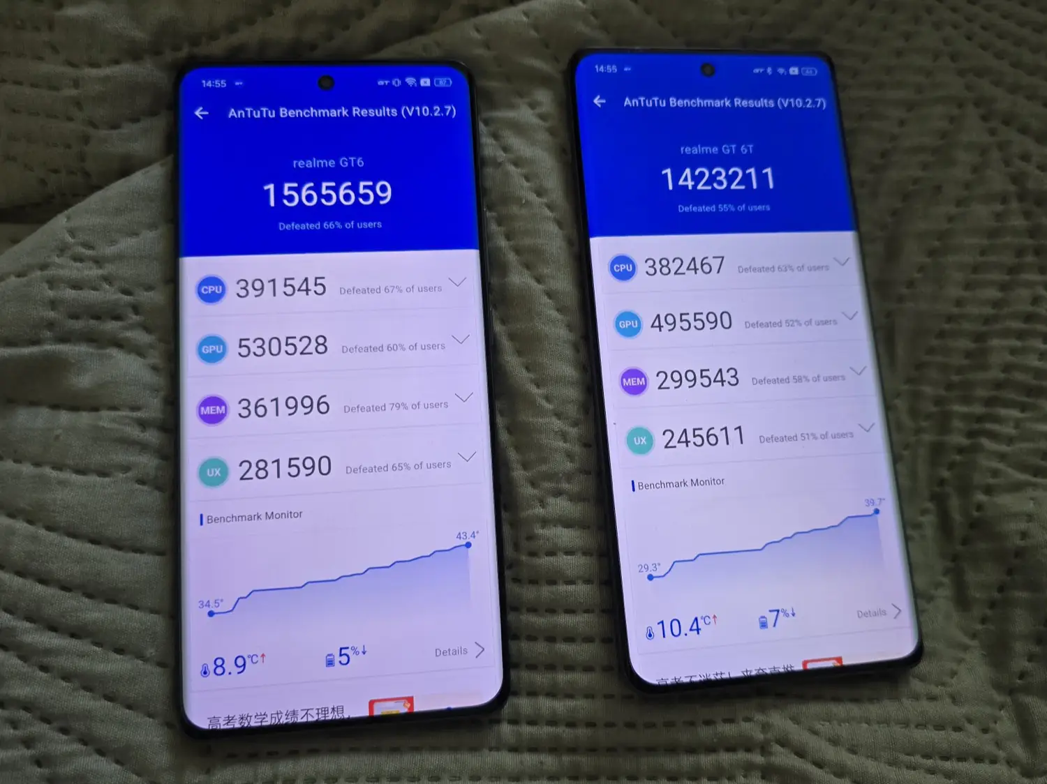 realme GT 6T vs GT 6 - antutu comparison