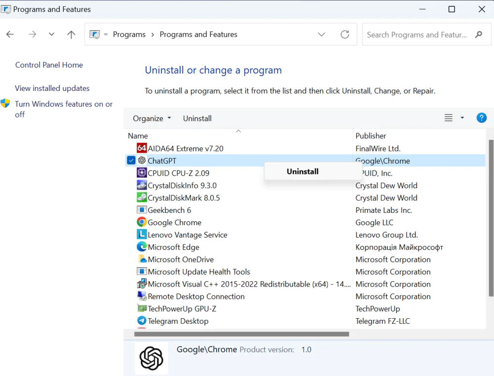 ChatGPT for Windows