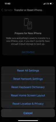 How to reset an iPhone