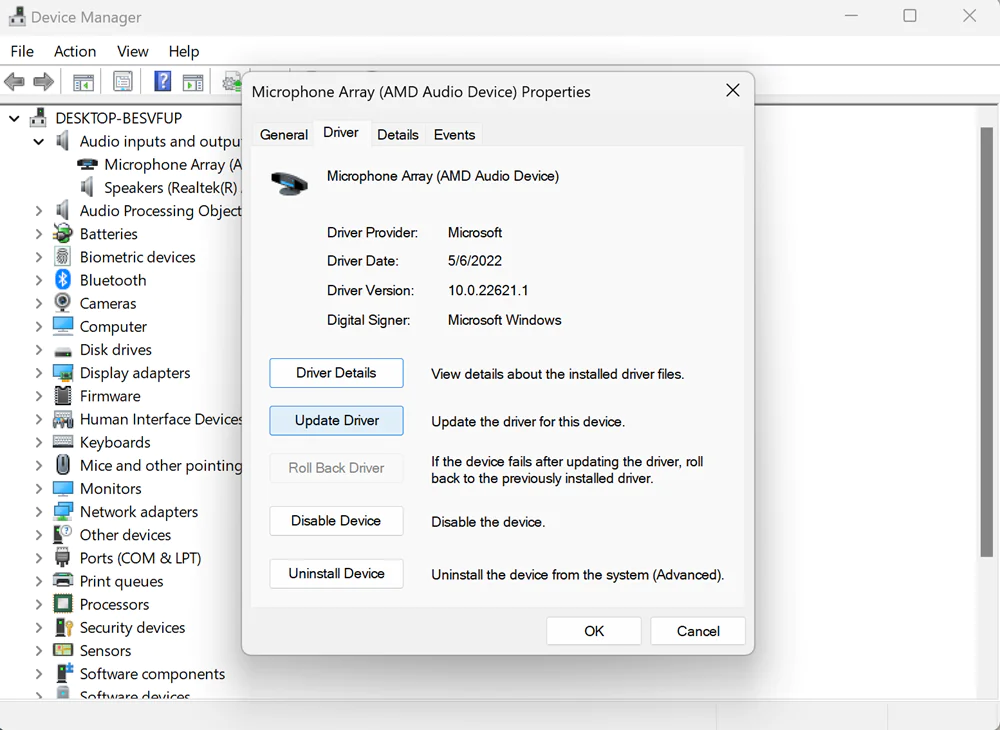 microphone in Windows 11