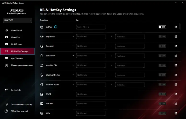 ASUS DisplayWidget Center