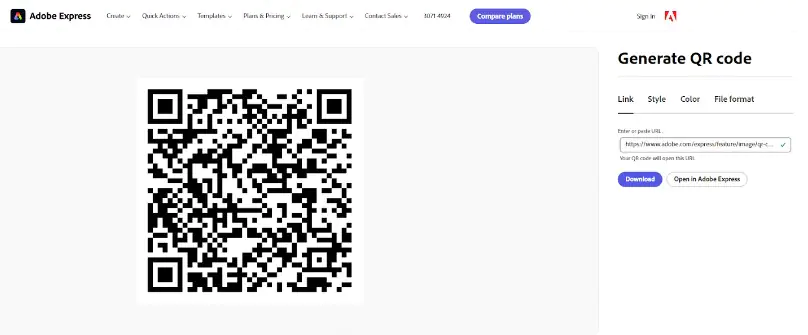 Γεννήτρια κωδικών QR της Adobe