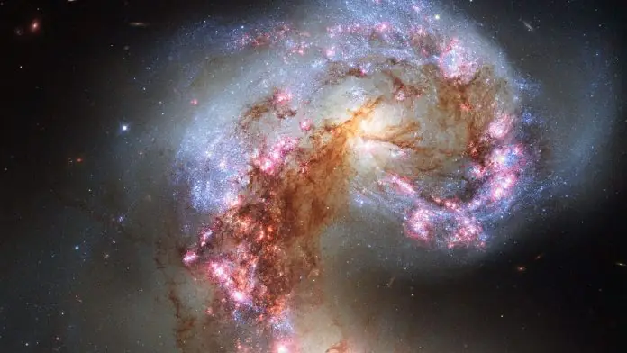 Two galaxies colliding