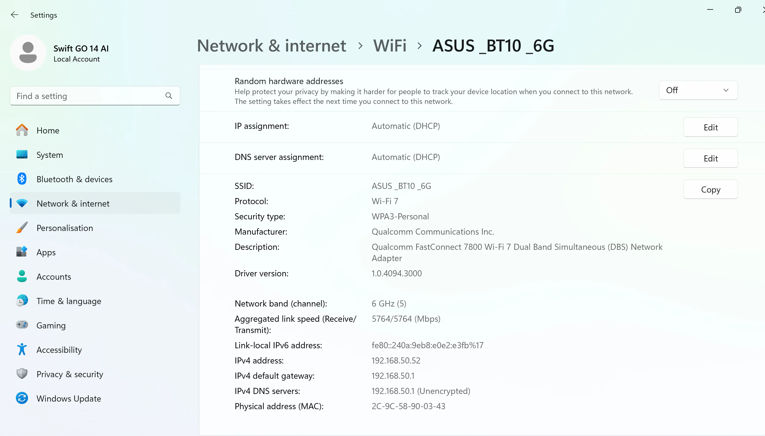 Acer Swift GO 14 AI