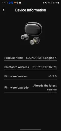 SoundPEATS Engine4: PeatsAudio App
