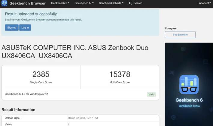 ASUS Zenbook DUO 2025