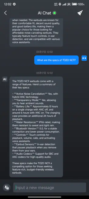 TOZO NC9 2024
