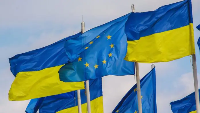 Ukraine EU Flags